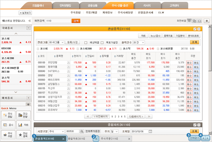 출력된 화면 컨트롤 방법 안내 화면